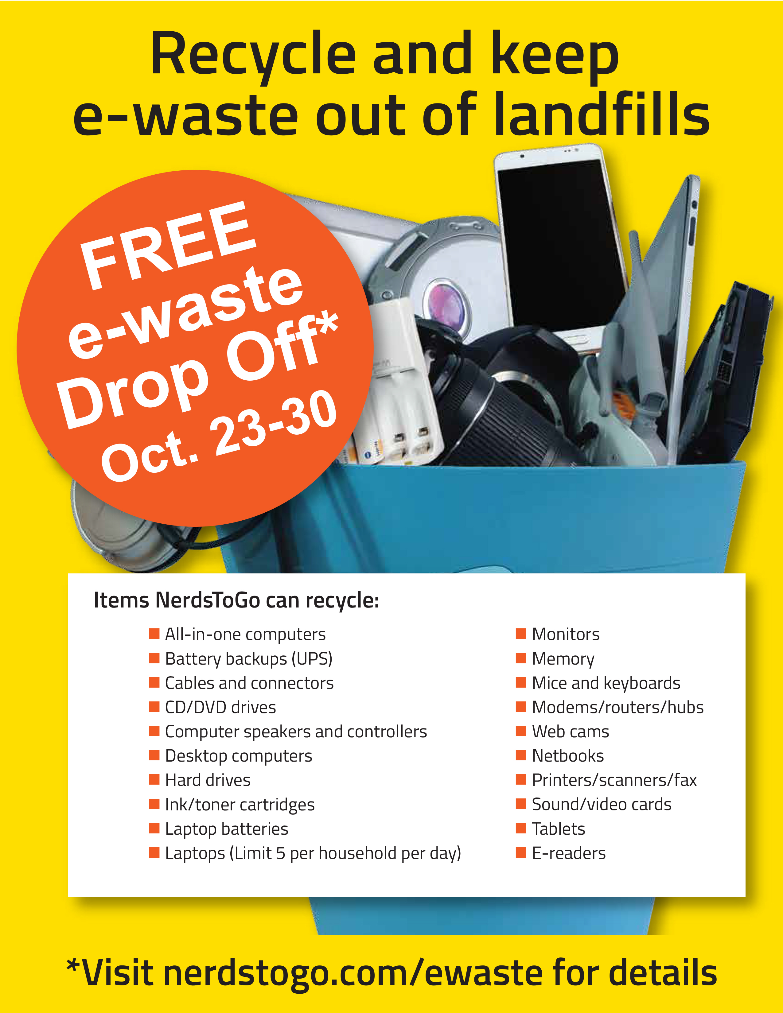 e-waste drop off event flyer